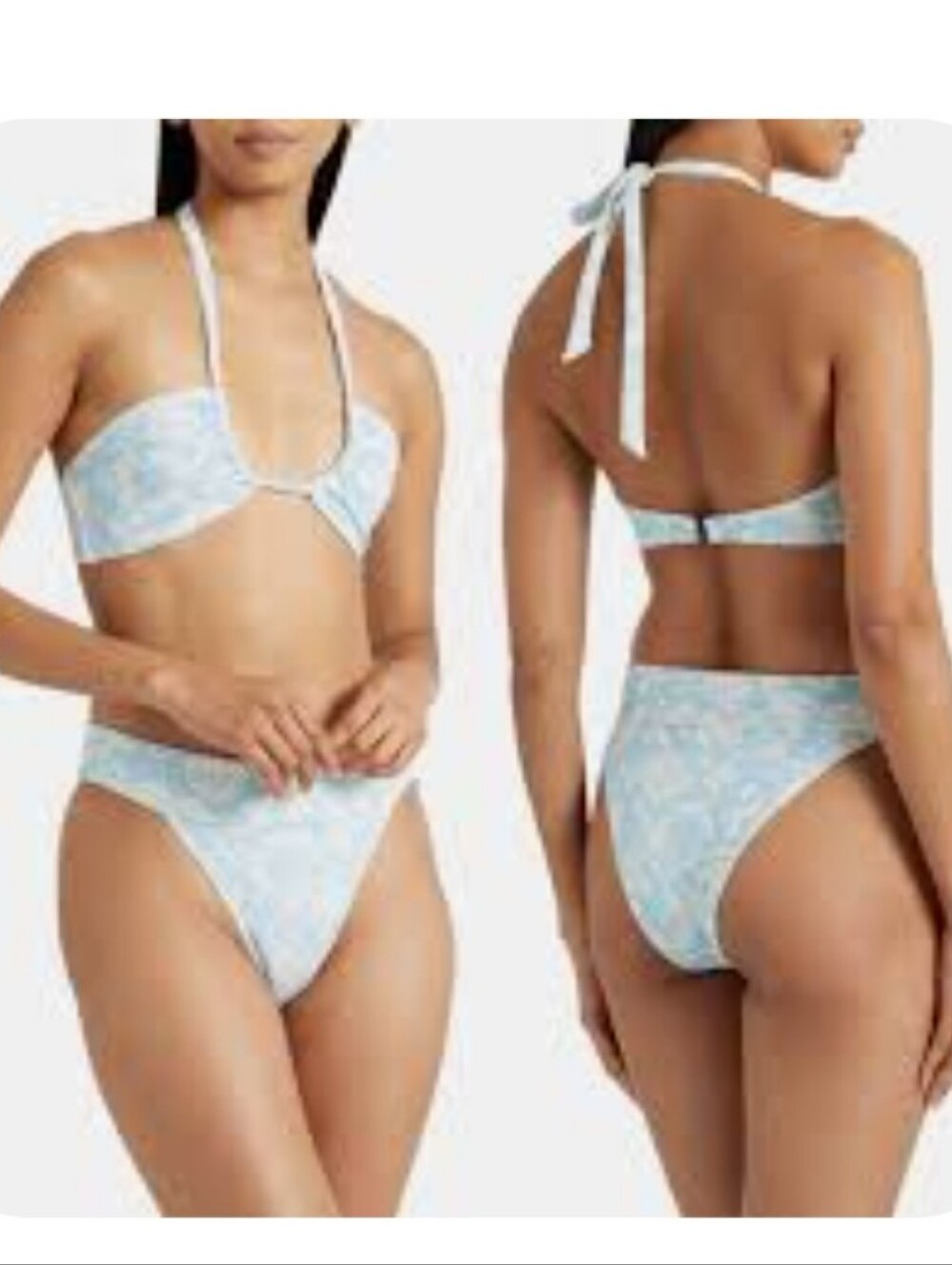 NEW Onia Microstrap Bandeau One Piece Blue Floral One-Piece Swimsuit Size S